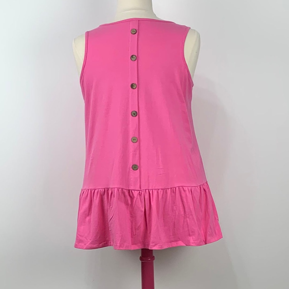 💞 PLUS SIZE Top Tunic Ruffle Hem with Back Button - Picture 7 of 7
